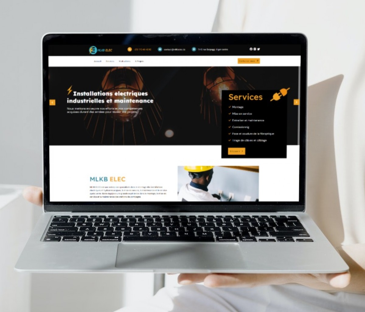 MLKB ELEC, Installation électriques industrielles et maintenance, Site Vitrine 