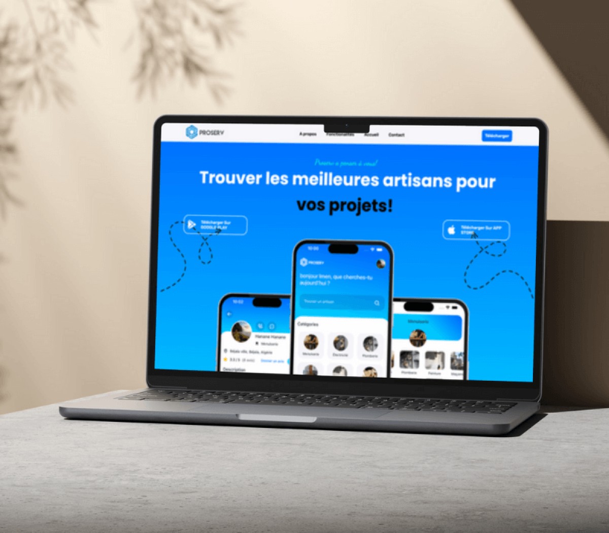 Proserv, Trouver des artisans en Algérie, Site vitrine