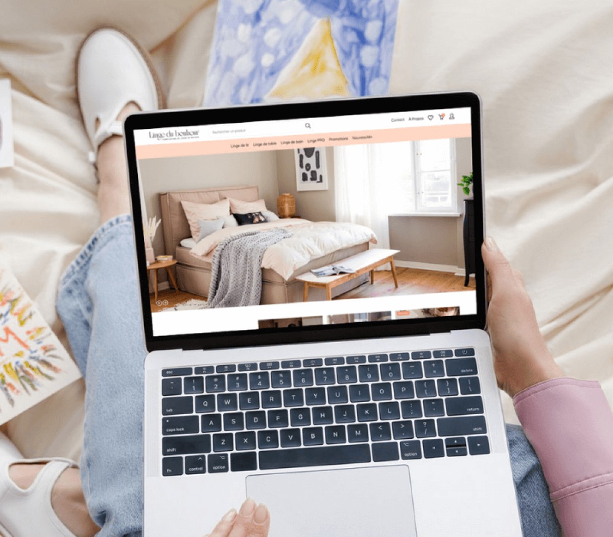 Linge du bonheur, fabrication de linge de maison, Site e-commerce